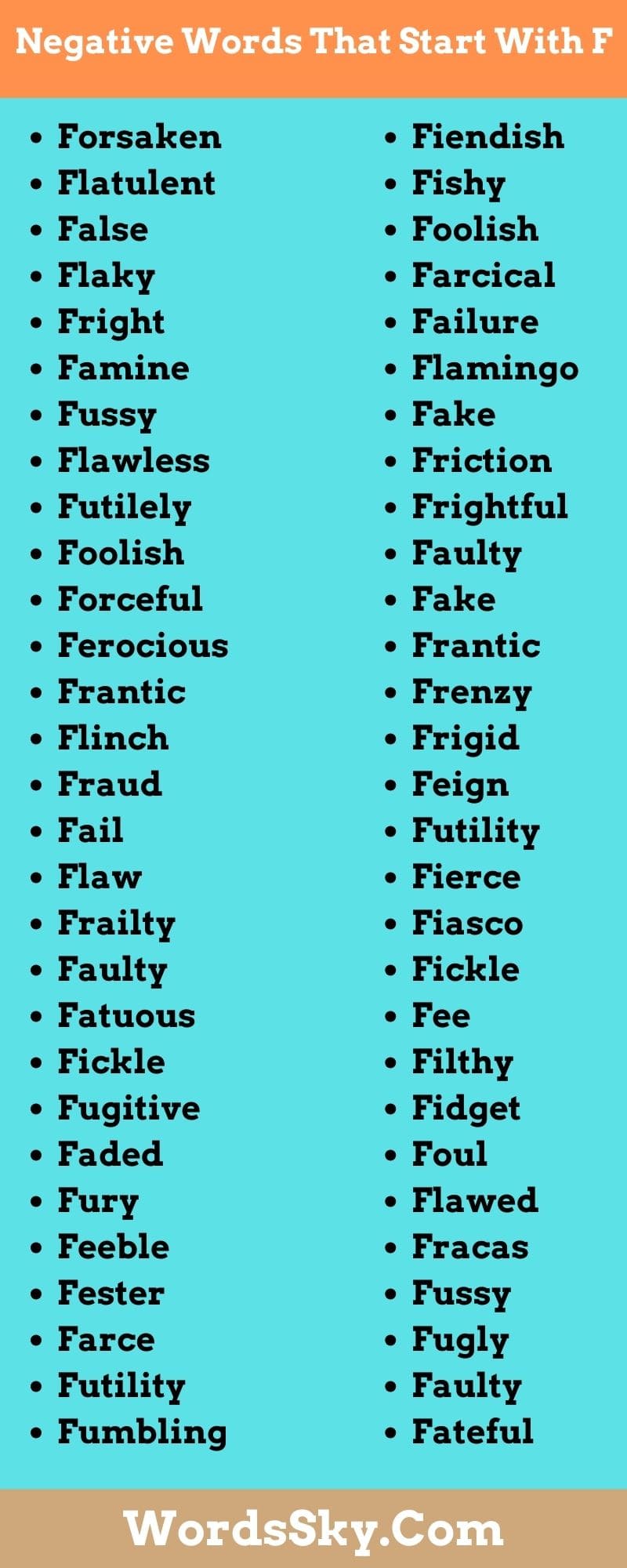 Negative Words That Start With F