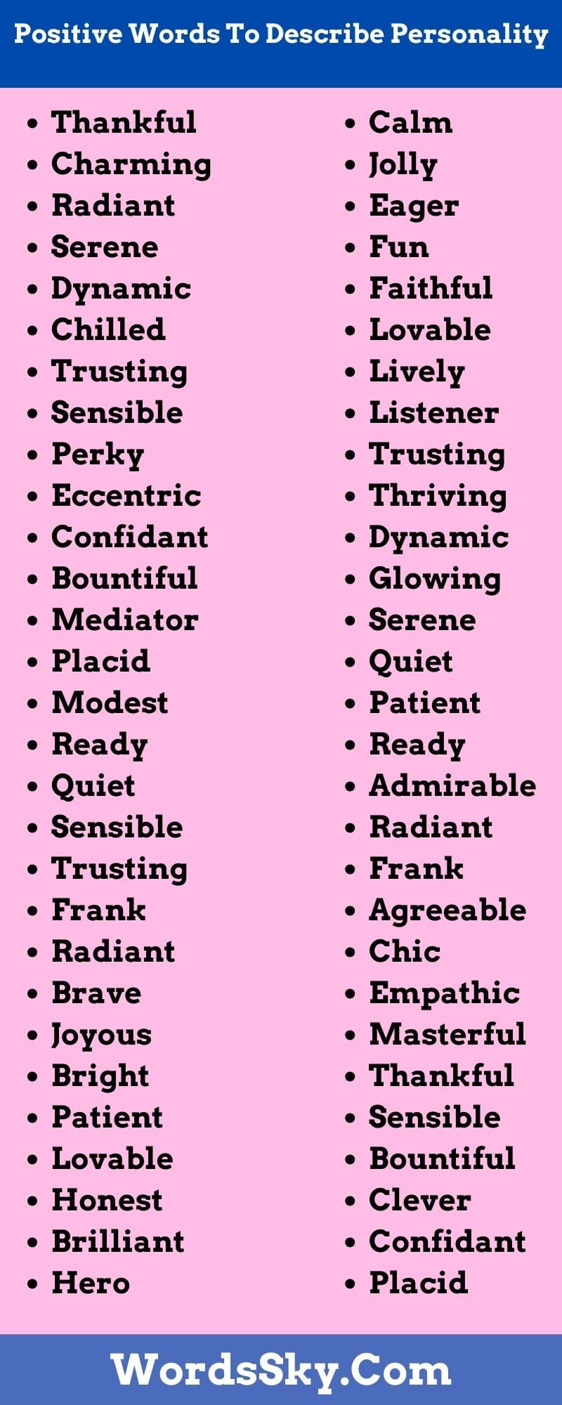 Positive Words To Describe Personality